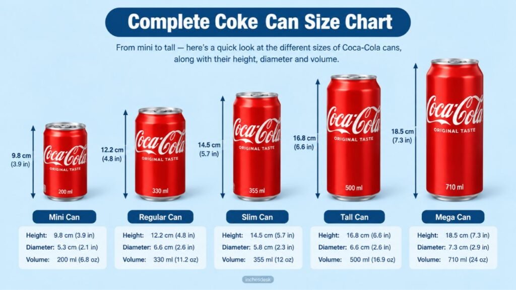 Complete Coke Can Size Chart