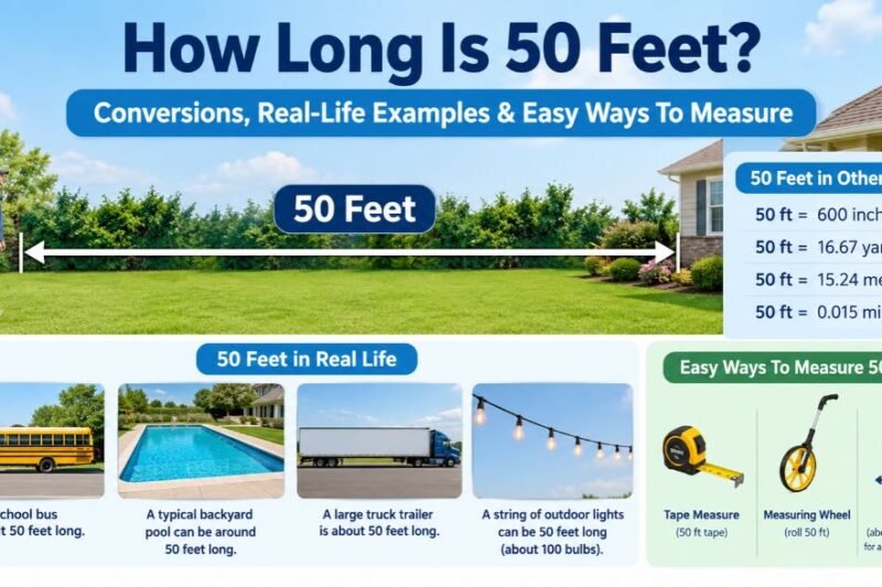 How Long Is 50 Feet? Conversions, Real-Life Examples & Easy Ways To Measure